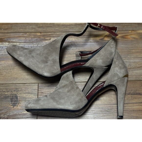 Calvin Klein Cherilyn T-Strap Pumps Suede Taupe Womens Size 11 Shoes $129 (3598) - Picture 2 of 7